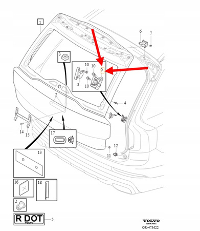 ODBÓJ PRAWY KLAPY BAGAŻNIKA VOLVO XC90 2016- OEM/OE 31457733