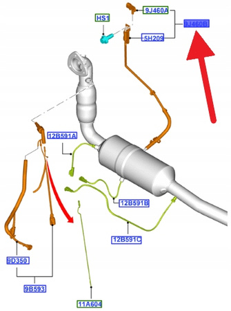 CZUJNIK CIŚNIENIA SPALIN 2.2 TDCI TRANSIT CUSTOM OE 2188981 _ BK21-5H295-AE