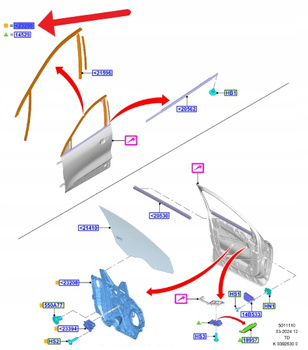 PODNOŚNIK SILNICZEK SZYBY LEWY PRZÓD KUGA 2020- 2549666 _ LV4B-S23201-BB