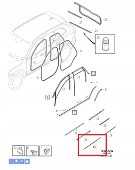 DOLNA USZCZELKA DRZWI PRZÓD LEWA VOLVO XC60 2018- OE 31693182