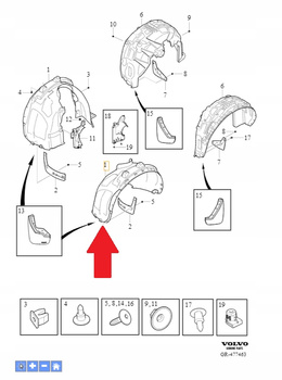 NADKOLE PRZEDNIE PRAWE VOLVO EX40 XC40 2018- C40 2022- EC40 OE 32369243