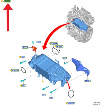 CHŁODNICA POWIETRZA 2.0L ECOBLUE FORD KUGA 2020- 2316164 _ HG9Q-6C896-AD