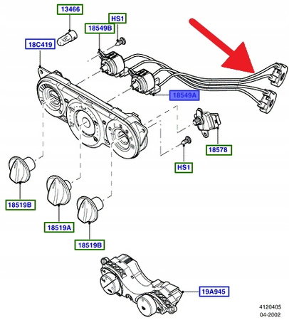 LINKA REGULACJI KIERUNKU NAWIEWU FOCUS CONNECT OE 1201870 _ 2M51-11503-AA