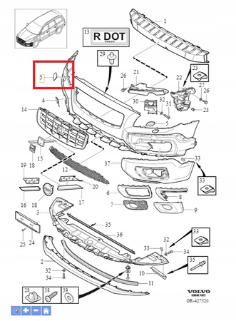 Volvo OE 39883918 zaślepka spryskiwacza