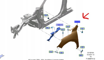 BŁOTNIK PRZEDNI LEWY FORD KUGA 2020- OE 2537943 _ LV4B-S16006-AH