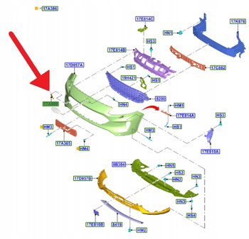 ZAŚLEPKA HAKA ZDERZAKA PRZÓD KUGA ESCAPE 20- 24 2535726 _LV4B-17F011-JDPRAA