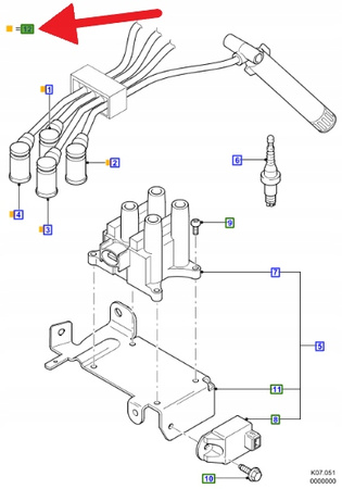 PRZEWÓD ZAPŁONOWY 2.3L Duratec FORD GALAXY 2000- 1111217 _ YM2F-12284-BA