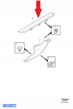 Prawa przednia nakładka progowa Volvo OE 39810363