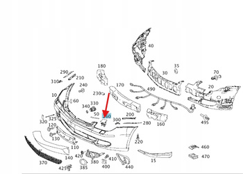 ZAŚLEPKA SPRYSKIWACZA LAMPY LEWY PRZÓD MERCEDES CLS W219 OE A2198800305