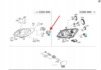 OPRAWA ŻARÓWKI POMARAŃCZOWEJ KIERUNKOWSKAZU MERCEDES OE A0018262782 64