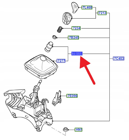 MIESZEK OCHRONNY DŹWIGNI M66 MMT6 FORD MONDEO 07- 1486863 _ 7G9R-7P002-CKB