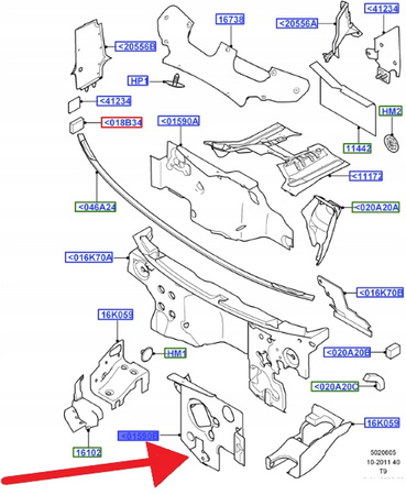 IZOLACJA PRZEGORDY FORD OE TRANSIT 2006-2014 1481313 6C11-V01591-AF