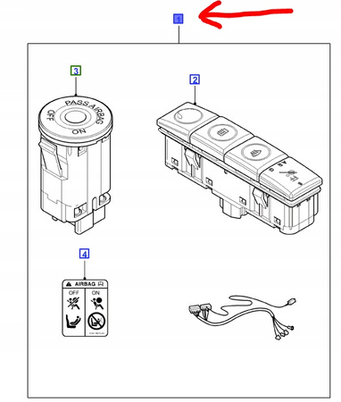 PRZEŁĄCZNIK AIRBAG OGRZEWANIA SZYBY FIESTA Mk6_1346510_AM2S6J-14B268-BD