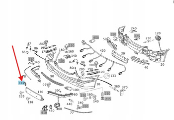 ZAŚLEPKA HAKA HOL ZDERZAKA PRZÓD MERCEDES C W203 CLK W209 OE A2098850026