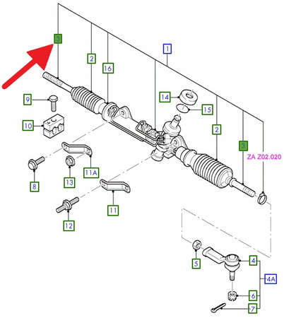 DRĄŻEK KIEROWNICZY FORD FIESTA KA 1996- OE 4048739 _ XS5C-3L519-AA
