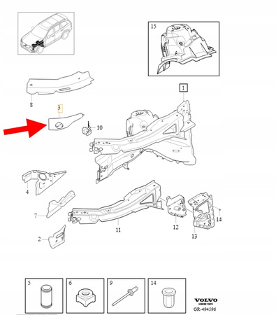 WSPORNIK PODŁUŻNICY LEWY PRZÓD VOLVO XC90 2016- XC60 OEM/OE 31420630