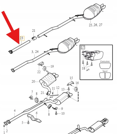 RURA WYDECHOWA 2.4 D5 VOLVO XC90 2003- OE 31432871