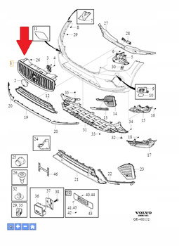 GRILL ATRAPA ZDERZAKA PRZÓD VOLVO XC60 2022- R-Design OE 32133812