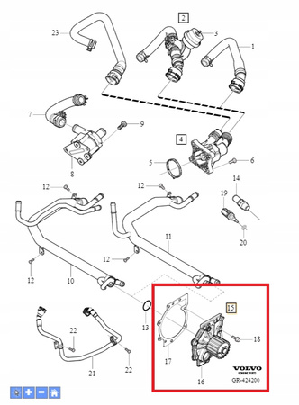 ZESTAW POMPY WODY VOLVO XC60 II 18-21 XC70 II 14-