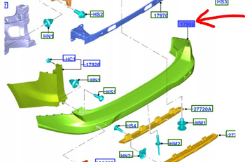 ZDERZAK TYLNY FORD TRANSIT COURIER 2014-2023 2180310 _ ET76-17K823-EFXWAA