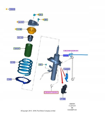 Amortyzator przedni lewy - Ford Focus MK3_1709759_BV61-18K001-AAC