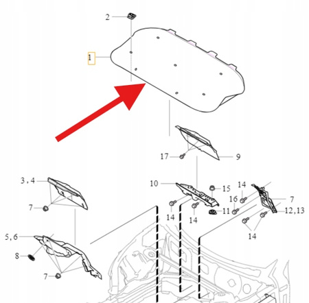 WYGŁUSZENIE MASKI POKRYWY SILNIKA VOLVO XC90 2016- OE 31442270