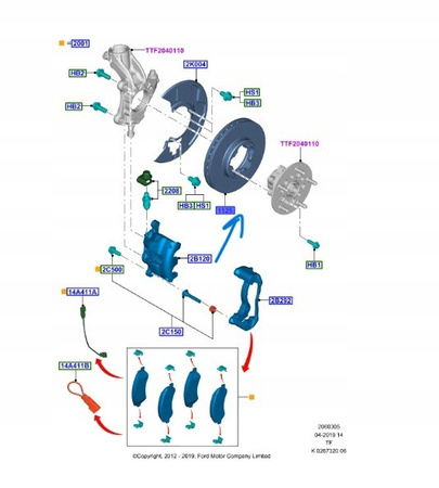2x TARCZA HAMULCOWA PRZÓD TRANSIT CUSTOM 2016- 18 OE 2110014 _ BK21-1125-DB