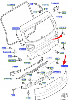 LISTWA KLAPY TYLNEJ DOLNA FORD S-MAX MK1 2006- 1445638 _ 6M21-423A40-AAXWAA