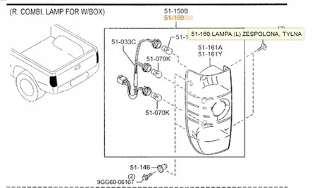 Lampa tylna lewa Mazda BT-50 2006_UC4D51160D