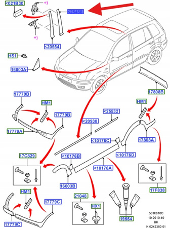 LISTWA PIONOWA DRZWI PRAWY TYŁ FUSION 2002- OE 1473669 _ 7N11-N25458-AA