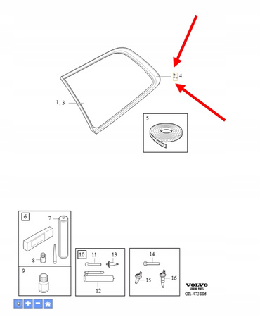 LISTWA OZDOBNA SZYBY LEWY TYŁ VOLVO XC90 2016- OEM/OE 32219266