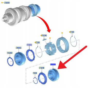 KOŁO ZĘBATE 6. BIEGU MANUAL 6MX65 FORD PUMA FOCUS 2143365 _ H1BR-7J331-AFAA