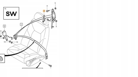 OSŁONA ZAŚLEPKA PRZELOTKA PASA KIEROWCY VOLVO S60 V70 XC70 OE 39873710