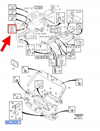 UCHWYT WEWNĘTRZNEJ LAMPKI BAGAŻNIKA VOLVO XC90 2016- OEM/OE 39832379