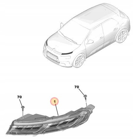 ŚWIATŁO DO JAZDY DZIENNEJ LED LEWE CITROEN C4 CACTUS OE 9821287180
