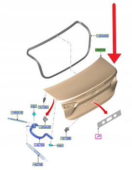 KLAPA BAGAŻNIKA FORD FOCUS SEDAN 2018- OE 2380099 _ PJX7B-F40110-AH