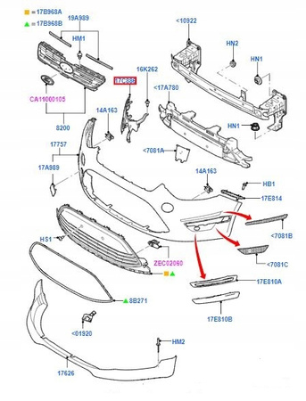 ŚLIZG ZDERZAKA PRZÓD LEWY FORD S-MAX Mk1 2010-15_1791753_AM21-17E857-BL