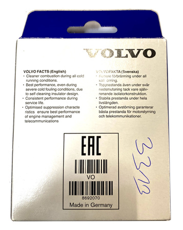Świece zapłonowe Volvo S40/V40 OE 8692070