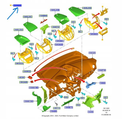 Ramka deski rozdzielczej - Ford Transit Courier _ 2306661 _ JT76-V047A04-BE3ETV