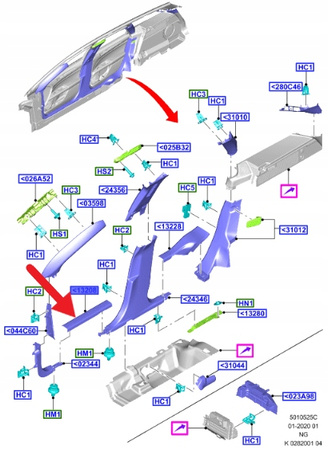 PŁYTKA BRZEG DRZWI PRAWYCH PRZÓD MONDEO 2014- 1947761 _ DS73-F13200-LA35B8