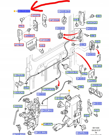 ZAMEK DRZWI PRZESUWNYCH LH FORD TRANSIT Mk5 _ 1494151_YC15-V264A33-AJ