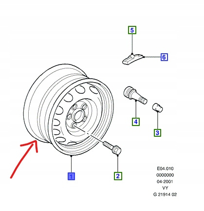 FELGA STALOWA 16 X 6 FORD GALAXY Mk2 2000-2006_1138658_1M21-1007-AAYYCL