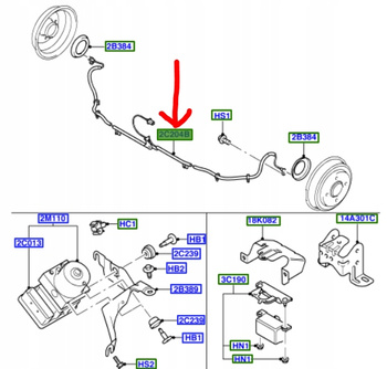 CZUJNIK ABS TYŁ RH LH FORD FUSION 2001-12  _ 1151023  _ 2S61-2B372-BD
