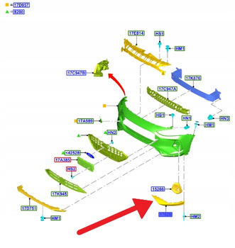 LISTWA ZDERZAKA PRAWY PRZÓD FORD FOCUS 2022- OE 2532957 _ NX7B-17B635-UA
