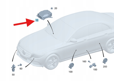 MODUŁ STEROWNIK PODUSZKI POWIETRZNEJ MERCEDES W118 W177 OE A177900251080