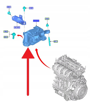 ŁAPA PODUSZKA SILNIKA 2.3 ECOBOOST FOCUS 2018- OE 2409885 _ KX61-6F012-AD