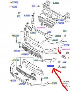 KRATKA ZDERZAKA HALOGENU LEWY PRZÓD MONDEO 2007-2010 _1481544_7S71-19953-AE
