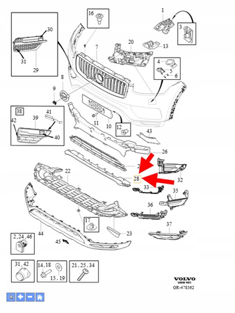 DOLNY SPOILER ZDERZAKA PRZÓD VOLVO XC90 2016-2019 OEM/OE 31353383