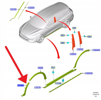 LISTWA ZDERZAKA LEWY PRZÓD ACTIVE FOCUS 2018- OE 2418873 _ JX7B-17B813-AC