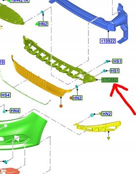 ABSORBER PASA PRZEDNIEGO FORD S-MAX Mk2 GALAXY Mk4 2015-19 OE